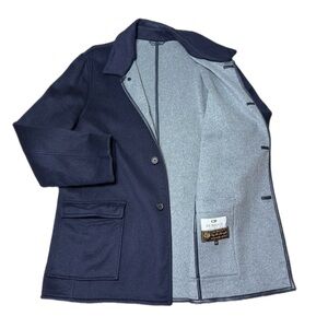 Di Bello Italy Loro Piana Zelander Double-Face Wool Cashmere Coat Navy Sz IT 60